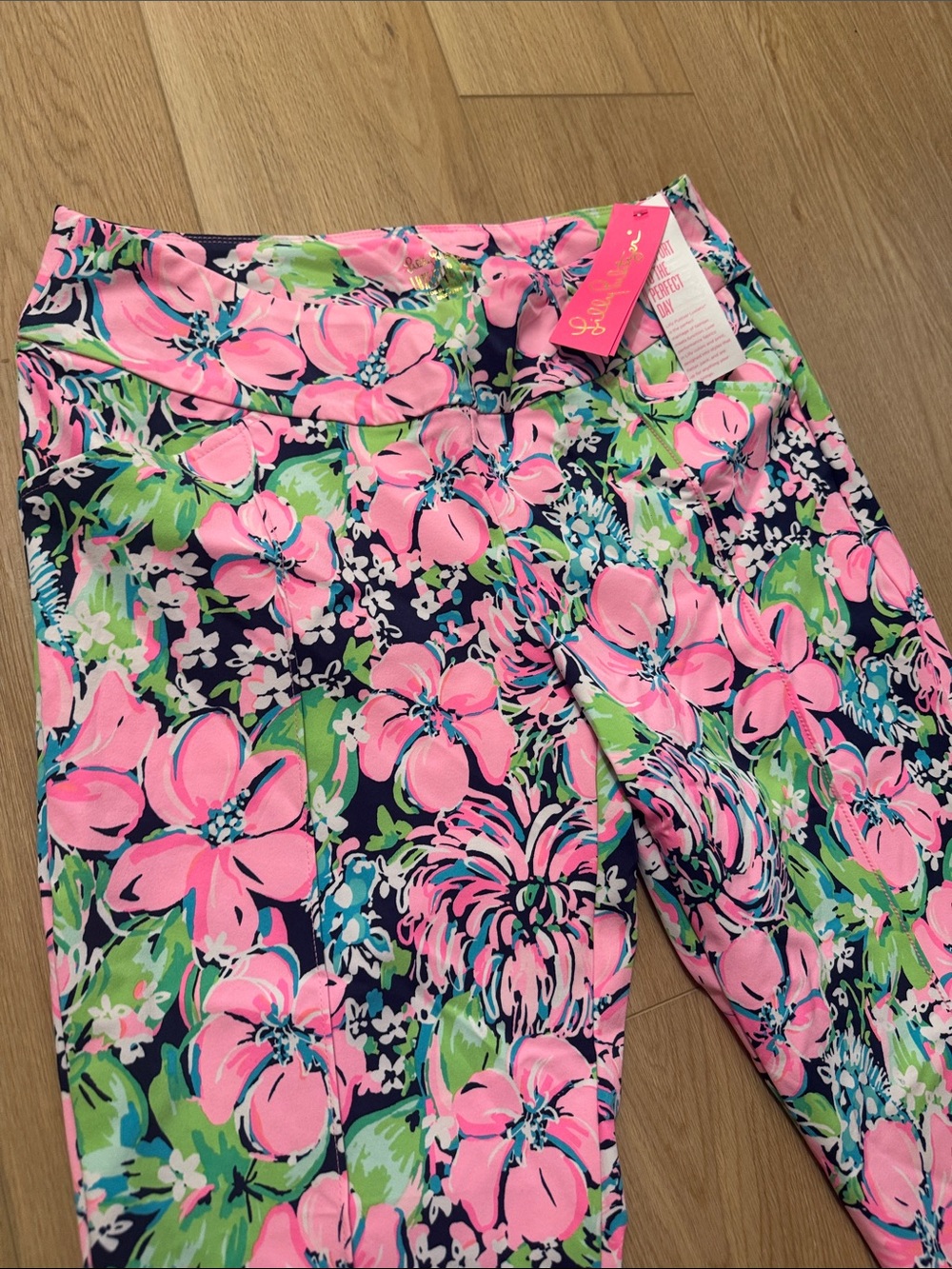 Lilly Pulitzer Pink & Navy Floral Leggings